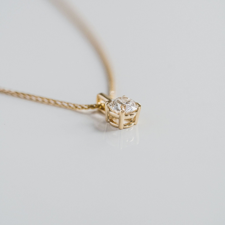 Round Diamond Solitaire Box Pendant