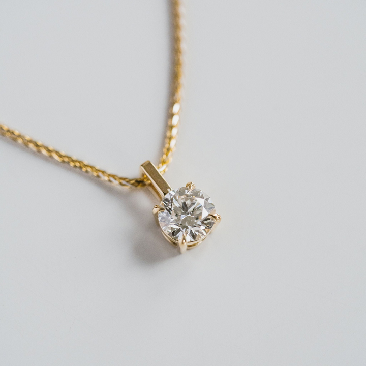 Round Diamond Solitaire Box Pendant