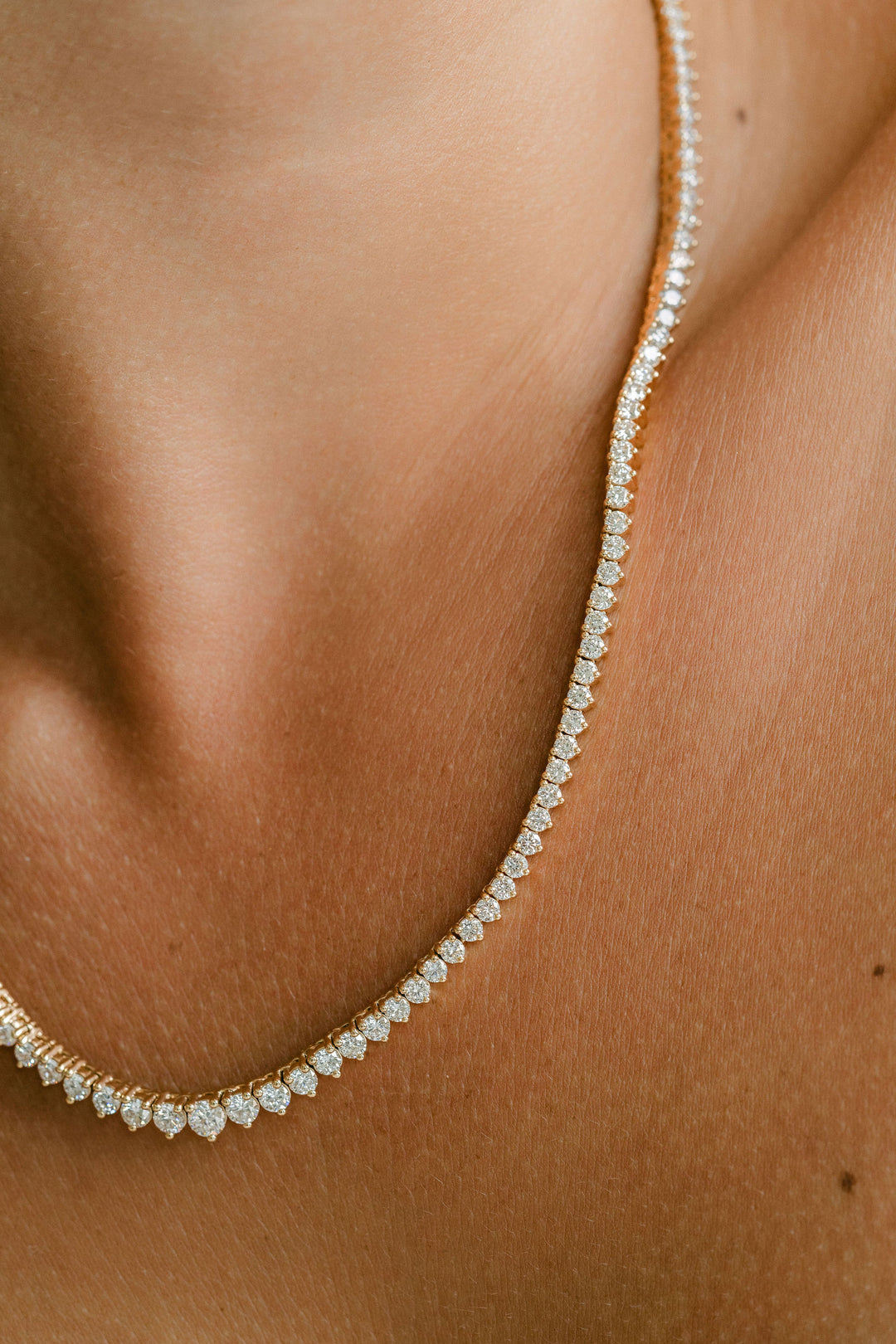 Round Diamond Riviera Necklace
