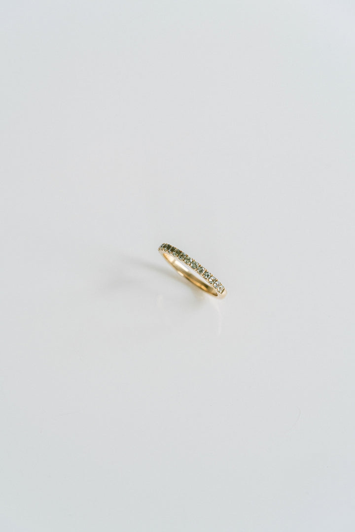 Round Light Green Sapphire Pavé Band - 2.0mm