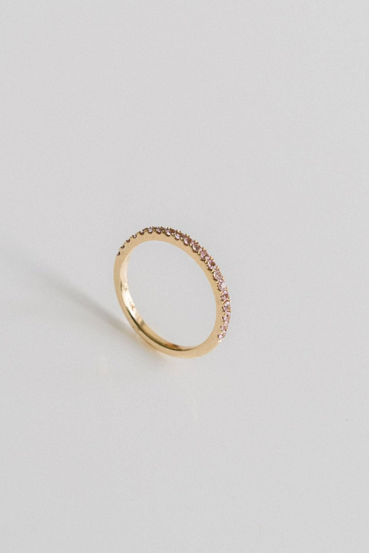 Round Pink Sapphire Pavé Band - 1.8mm