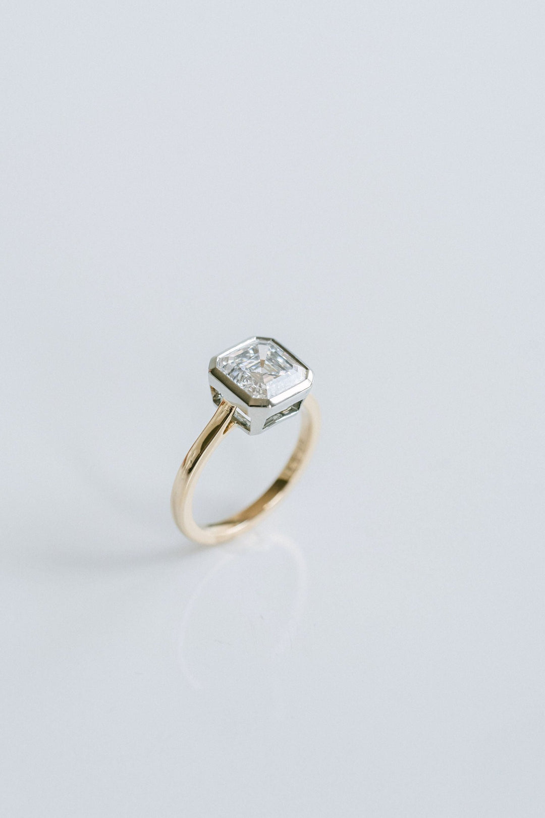 Square Emerald Cut Diamond Breeze Bezel Ring