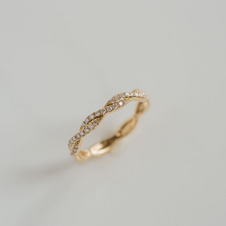 Weave Band - 2 Rows of Diamonds