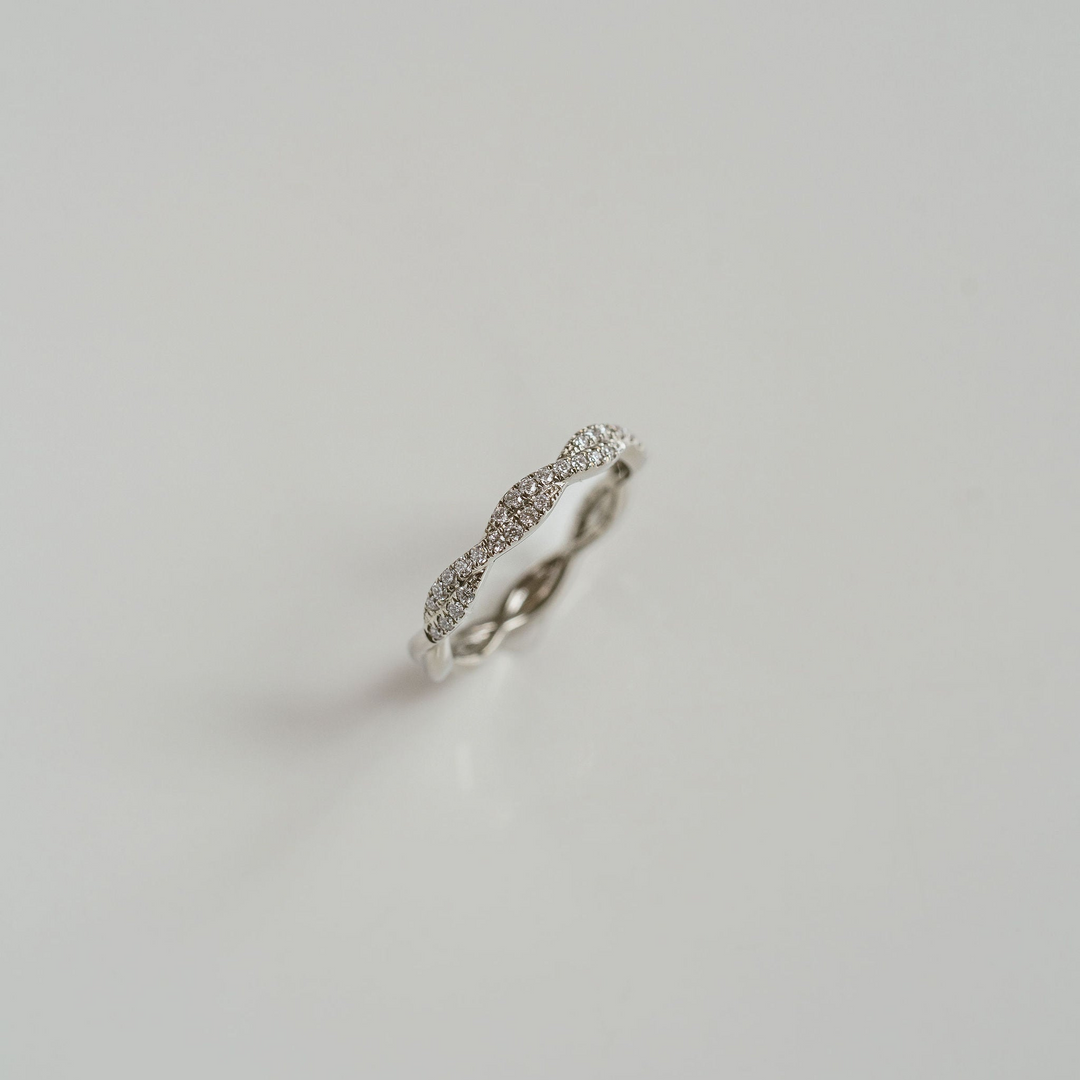 Weave Band - 2 Rows of Diamonds