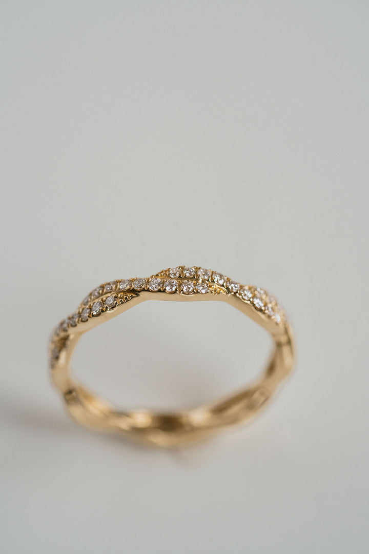 Weave Band - 2 Rows of Diamonds