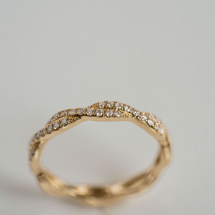 Weave Band - 2 Rows of Diamonds