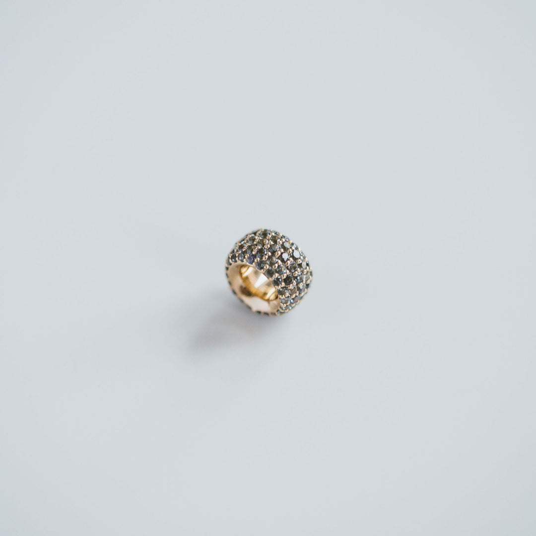 Blue-Green Sapphire Pavé Round Torus Pendant