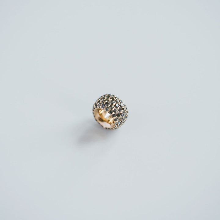 Blue-Green Sapphire Pavé Round Torus Pendant