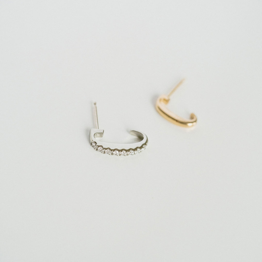 Cee Studs With Diamond Pavé
