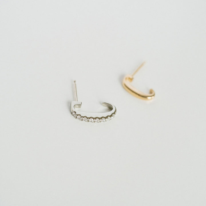 Cee Studs With Diamond Pavé