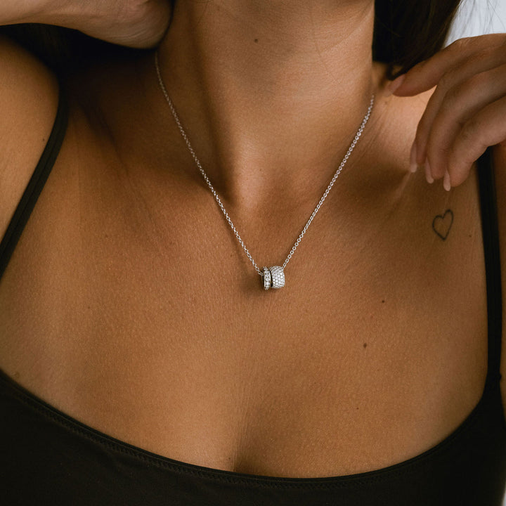 Diamond Pavé Oval Torus Pendant