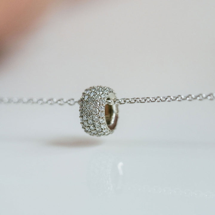 Diamond Pavé Oval Torus Pendant