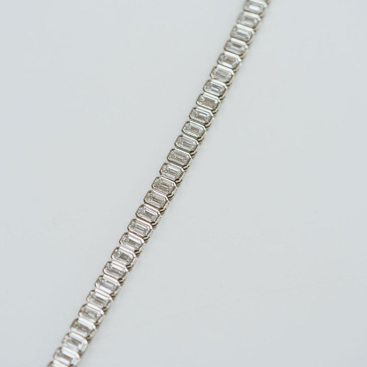 Emerald Cut Diamond Bezel Tennis Bracelet