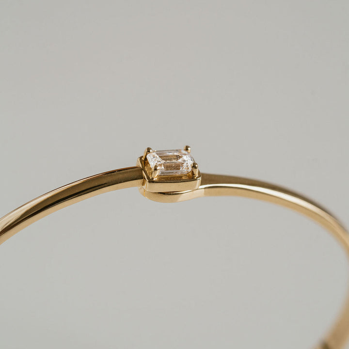 Emerald Cut Diamond Framed Bangle