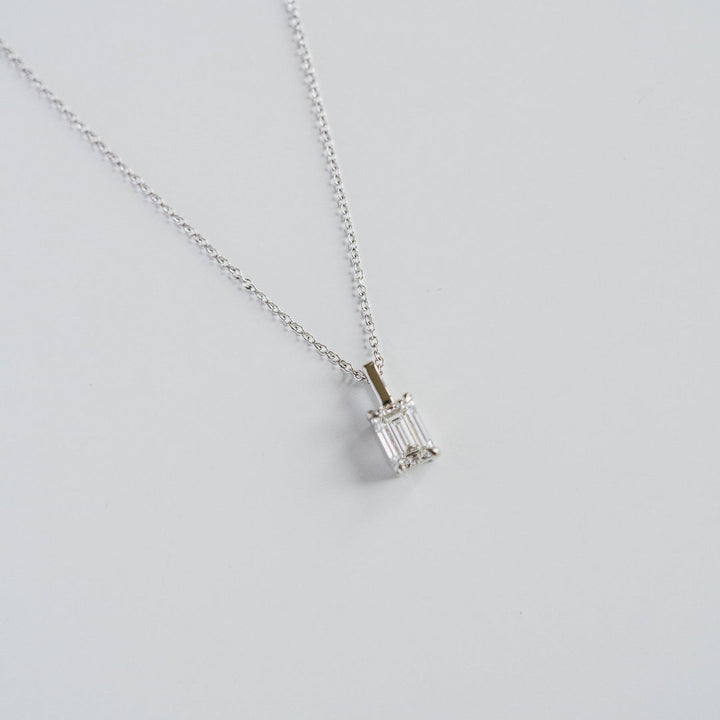 Emerald Cut Diamond Solitaire Box Pendant