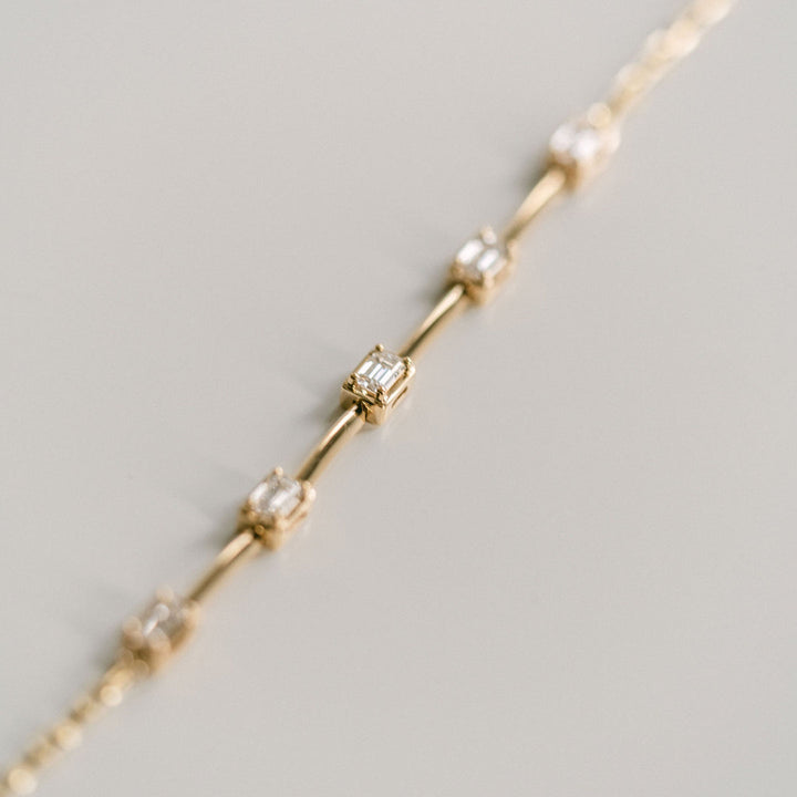 Emerald Cut East-West Diamond Gallery Bracelet