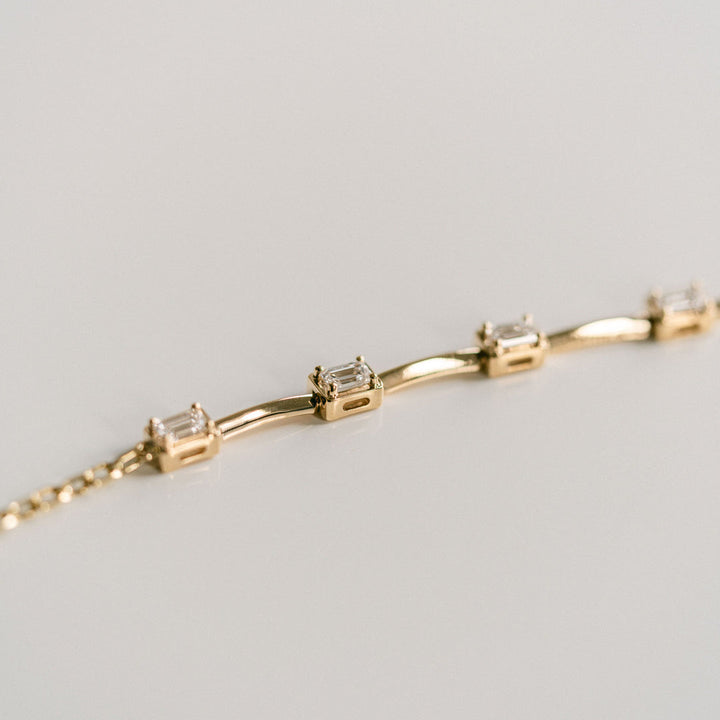 Emerald Cut East-West Diamond Gallery Bracelet