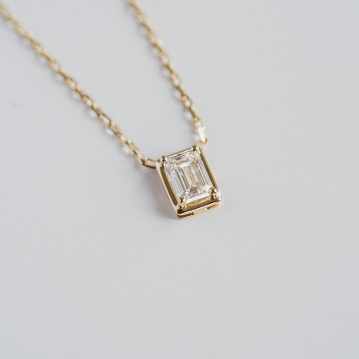 Emerald Cut Framed Diamond Necklace
