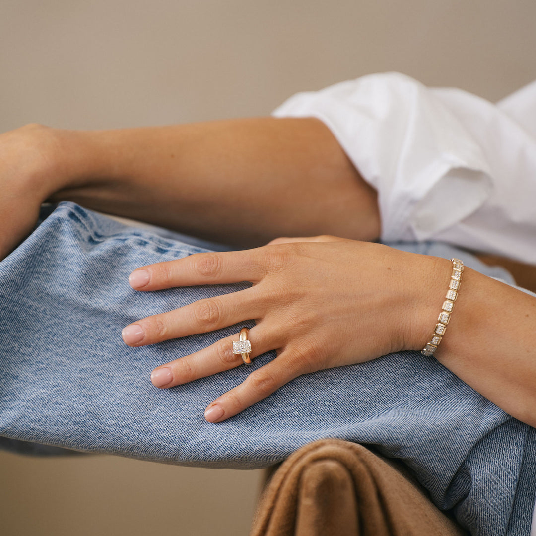 Faceted Geometric Diamond Pavè Cuff