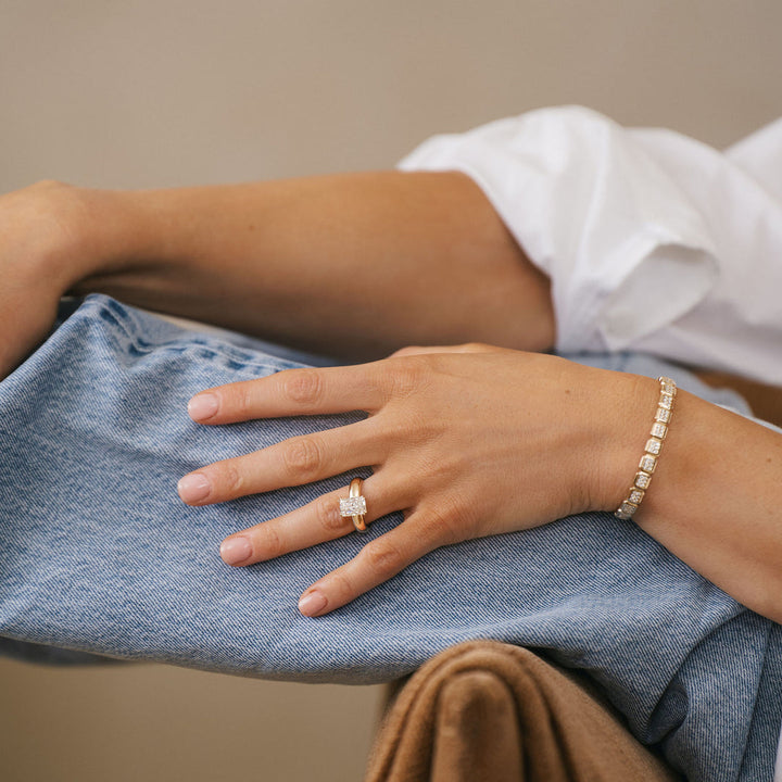 Faceted Geometric Diamond Pavè Cuff