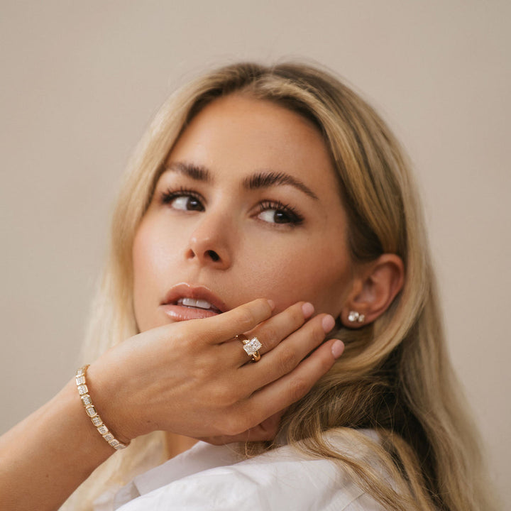 Faceted Geometric Diamond Pavè Cuff