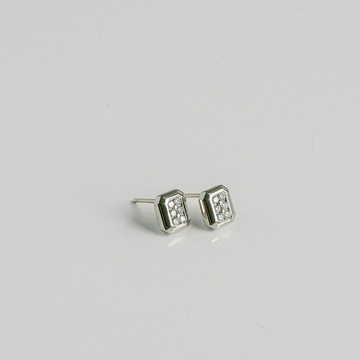 Faceted Geometric Diamond Pavé Studs