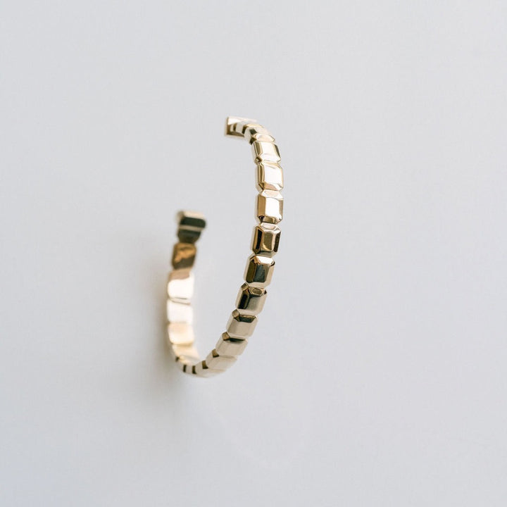 Faceted Geometric Gold Cuff