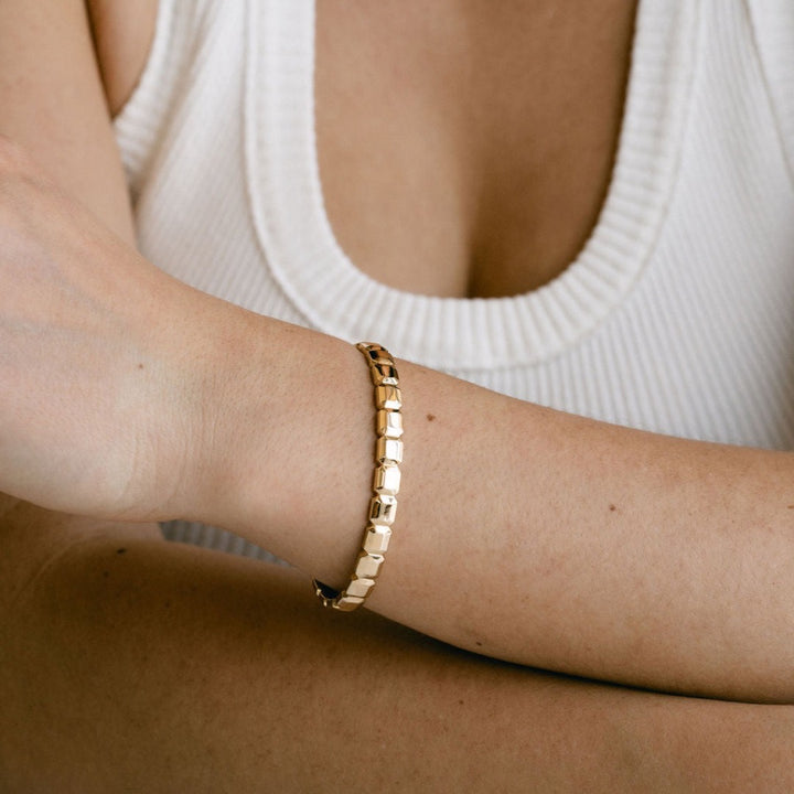 Faceted Geometric Gold Cuff