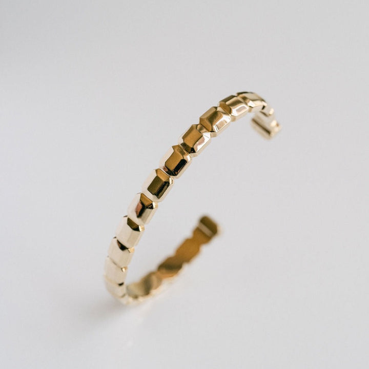 Faceted Geometric Gold Cuff