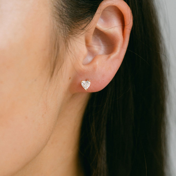 Heart Shape Diamond Studs