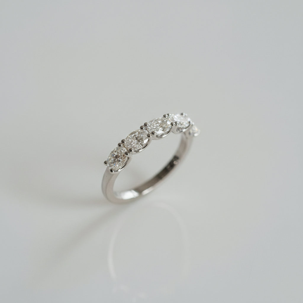 Oval East-West Diamond Dahlia Band