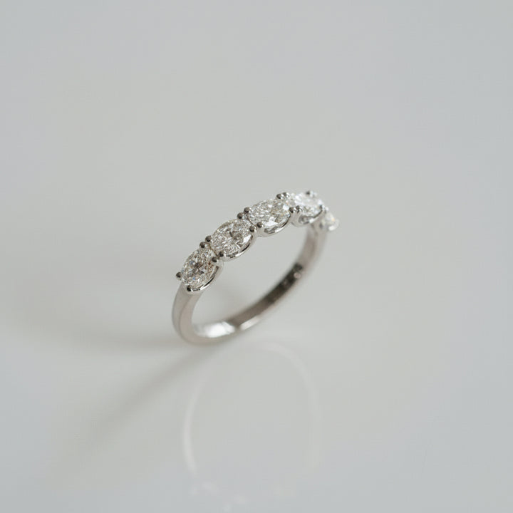 Oval East-West Diamond Dahlia Band