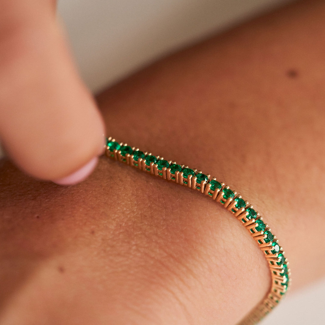 Round Emerald Tennis Bracelet