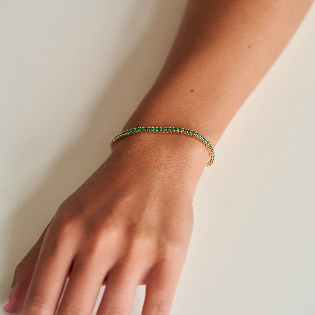 Round Emerald Tennis Bracelet