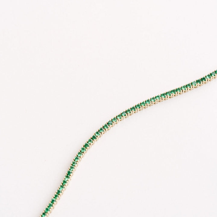 Round Emerald Tennis Necklace
