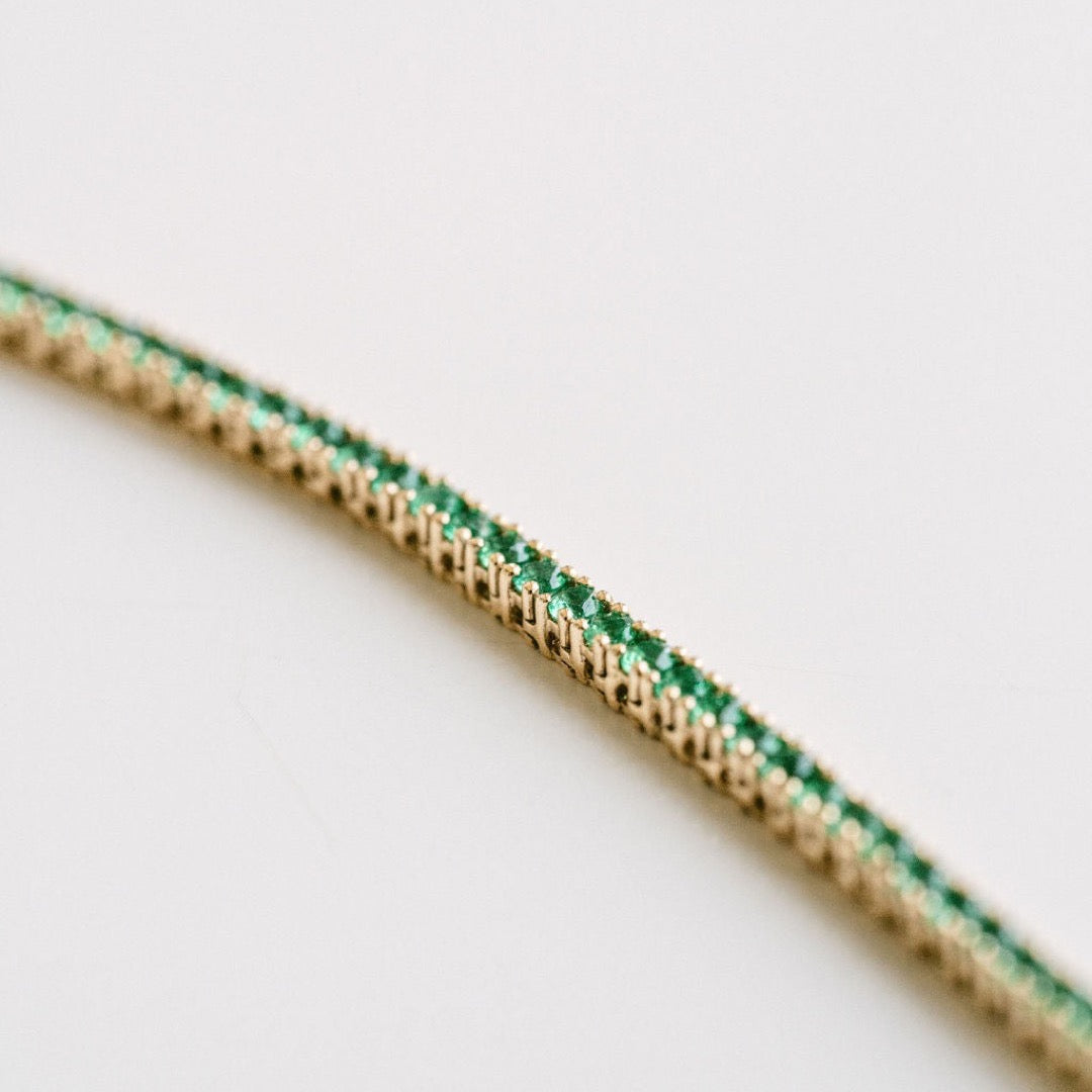 Round Emerald Tennis Necklace