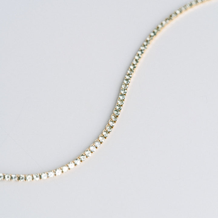 Round Light Sage Green Sapphire Tennis Bracelet