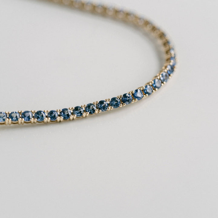 Round Blue Sapphire Tennis Bracelet