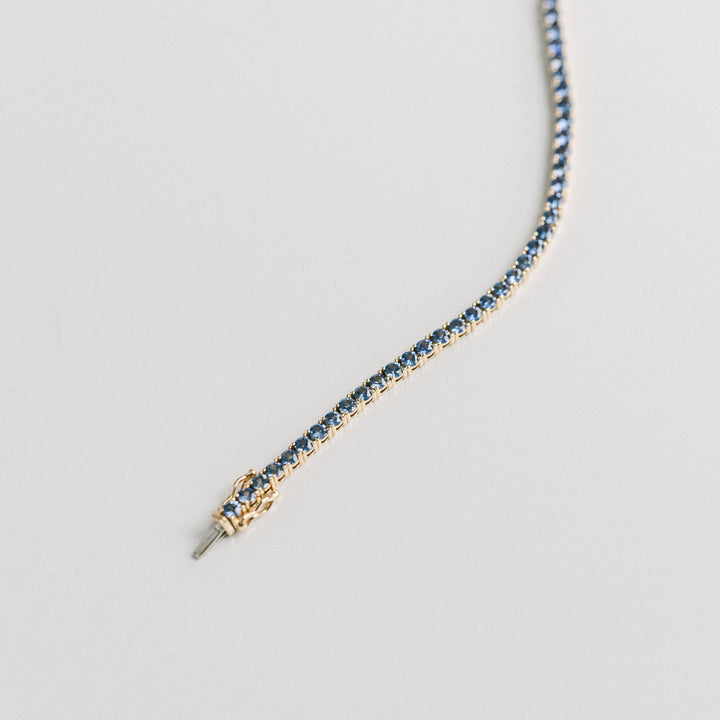 Round Blue Sapphire Tennis Bracelet