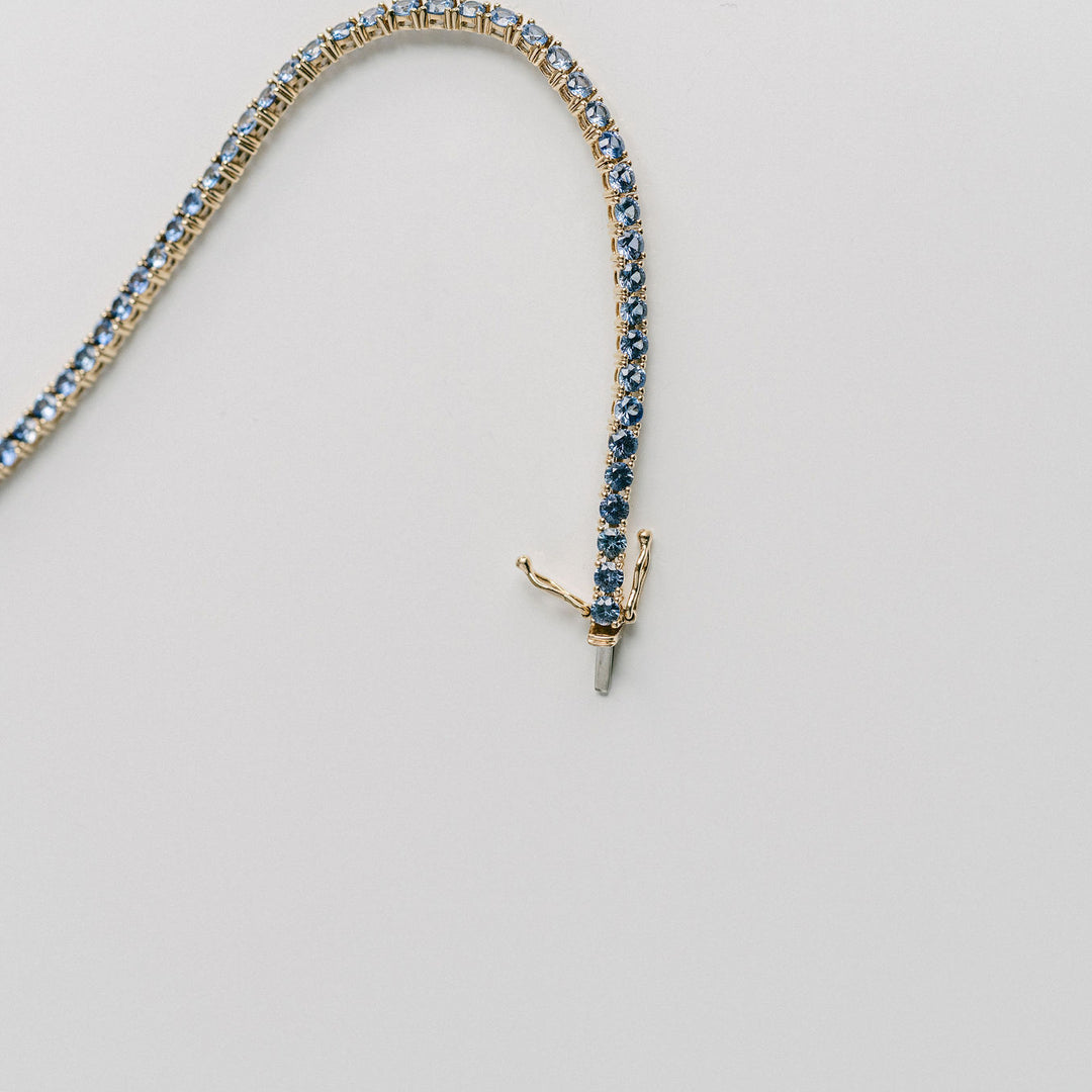 Round Blue Sapphire Tennis Bracelet