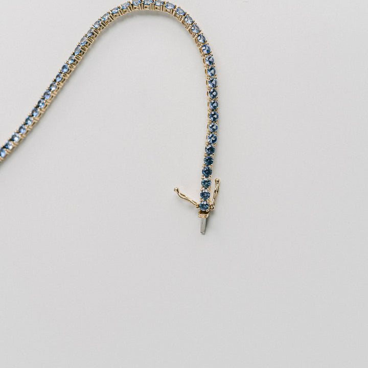 Round Blue Sapphire Tennis Bracelet