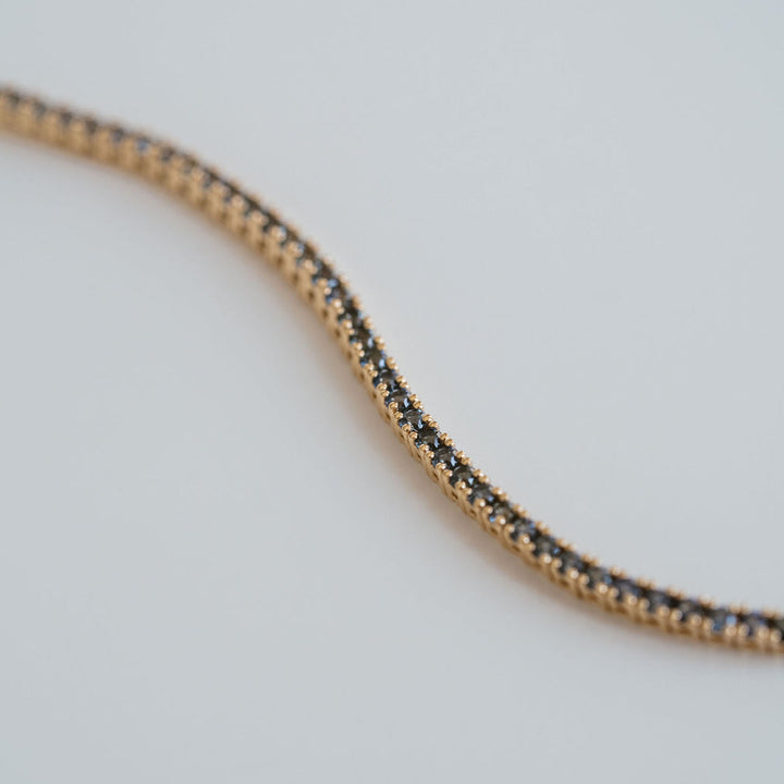 Round Teal Sapphire Tennis Bracelet