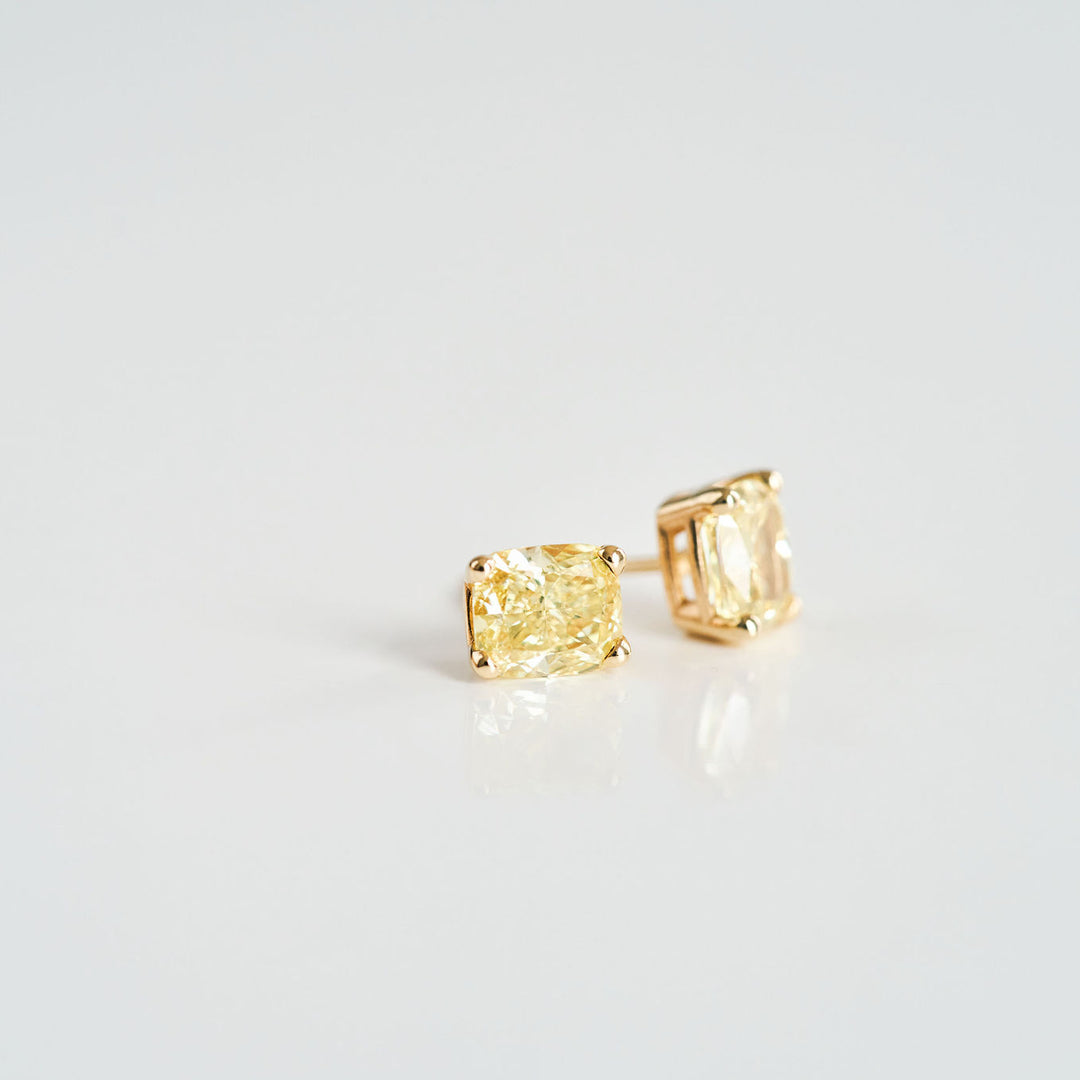 Fancy Yellow Diamond Studs