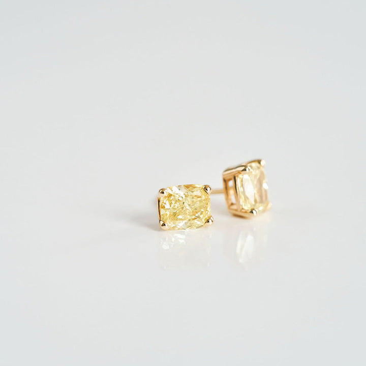 Fancy Yellow Diamond Studs