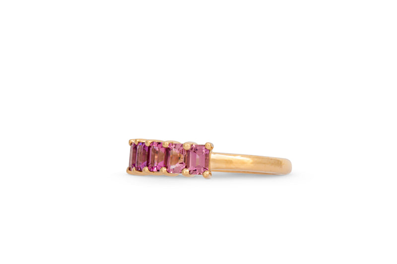 1.70ct. Pink Emerald Cut Sapphire Fancy Band