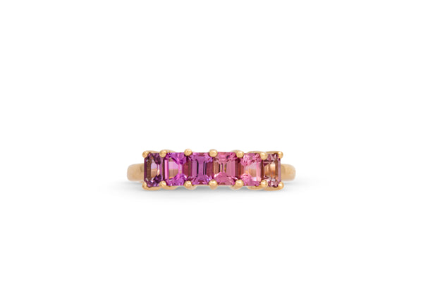 1.70ct. Pink Emerald Cut Sapphire Fancy Band