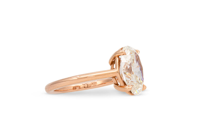 3.00ct. Approx. Oval Diamond Dominion (or Cathedral) Solitaire Engagement Ring 14k Rose Gold