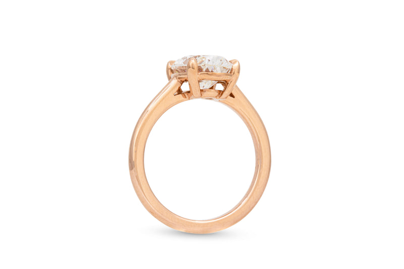 3.00ct. Approx. Oval Diamond Dominion (or Cathedral) Solitaire Engagement Ring 14k Rose Gold