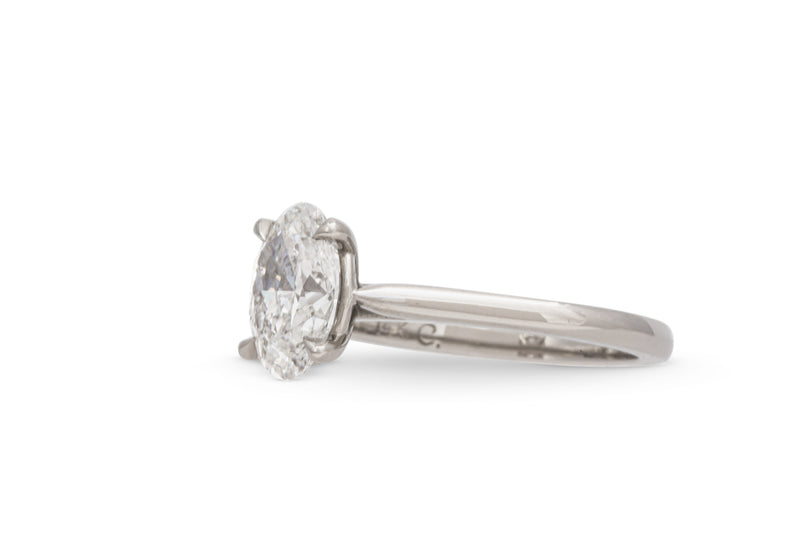 1.50ct. Approx. Oval Diamond Dominion (or Cathedral) Solitaire Engagement Ring 14k White Gold