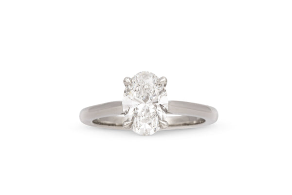 1.50ct. Approx. Oval Diamond Dominion (or Cathedral) Solitaire Engagement Ring 14k White Gold